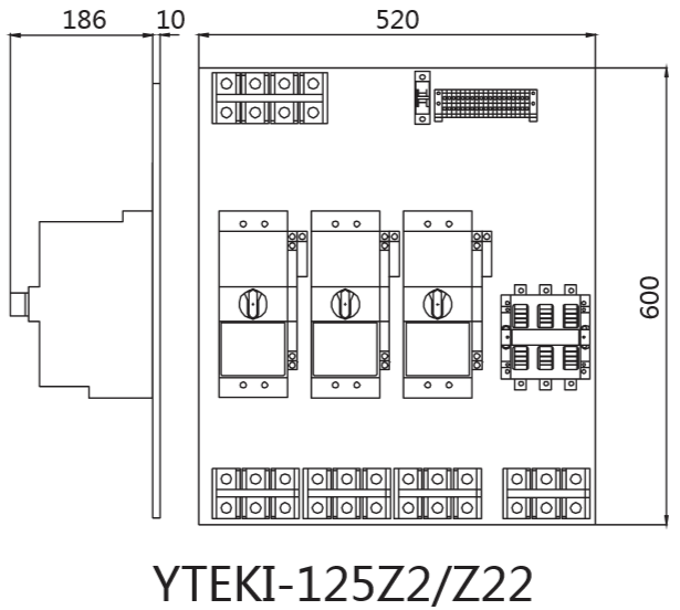 产品控制原理说明 配置一、二说明:当YTEKI-1和KM交流接触器动作时,电动机星型启动;当YTEKI-1自带的延时功能延时完毕后,断开KM交流接触器,同时闭合YTEKI-2,电动机三角形运行。 配置三、四说明:当YTEKI和KM1交流接触器动作时,电动机星型启动;当YTEKI自带的延时功能延时完毕后,断开KM1交流接触器,同时闭合KM2交流接触器,电动机三角形运行。 注:YTEKI控制与保护开关电器的延时时间可调!